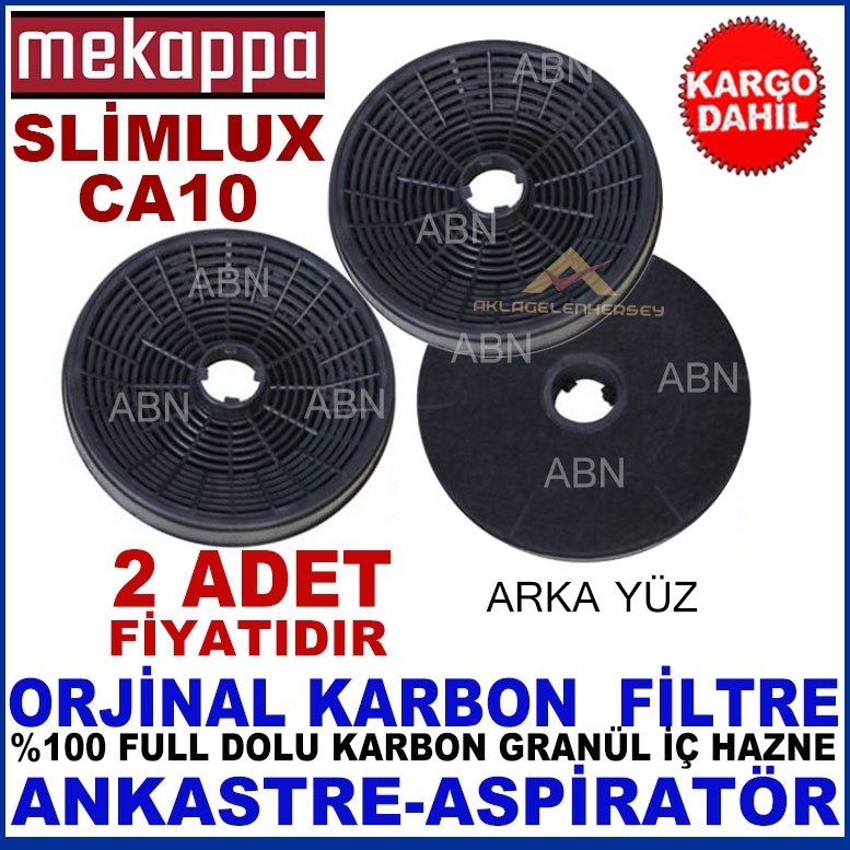 MEKAPPA SLİMLUX CA10 ANKASTRE DAVLUMBAZ GRANÜL KARBONLU FİLTRE