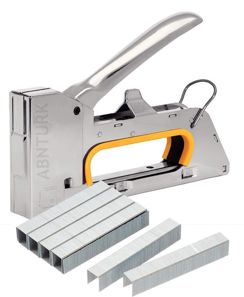 1000 Adet Özel Teli ile Çelik Mobilyacı Zımba Makinesi Kromajlı Seri Manuel Döşemeci Zımbalama Seti