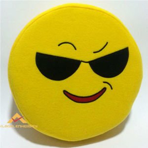 GÖZLÜKLÜ DESENLİ SARI DEKORATİF EMOJİ YASTIK