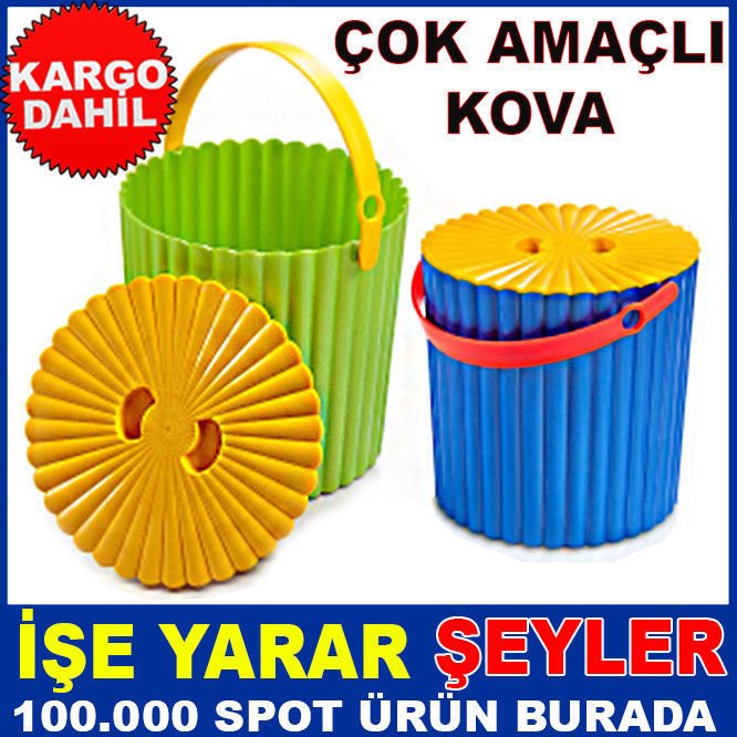 YUVARLAKVE KARE MODEL KAPAKLI ÇOK AMAÇLI KOVA KD