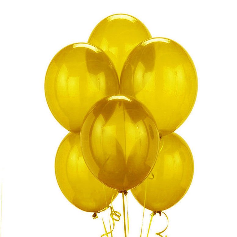 25'li Paket Metalize Balon 15 Farklı Renk Seçeneği ile 1.Kalite İtalyan 30cm Lateks Metalik Balon Beden Yok - sarı
