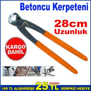 Betoncu Kerpeteni 28cm Uzunluğuna Sahip Oksit Kaplamalı Uzun Boy Demirci Betoncu Pensesi -2
