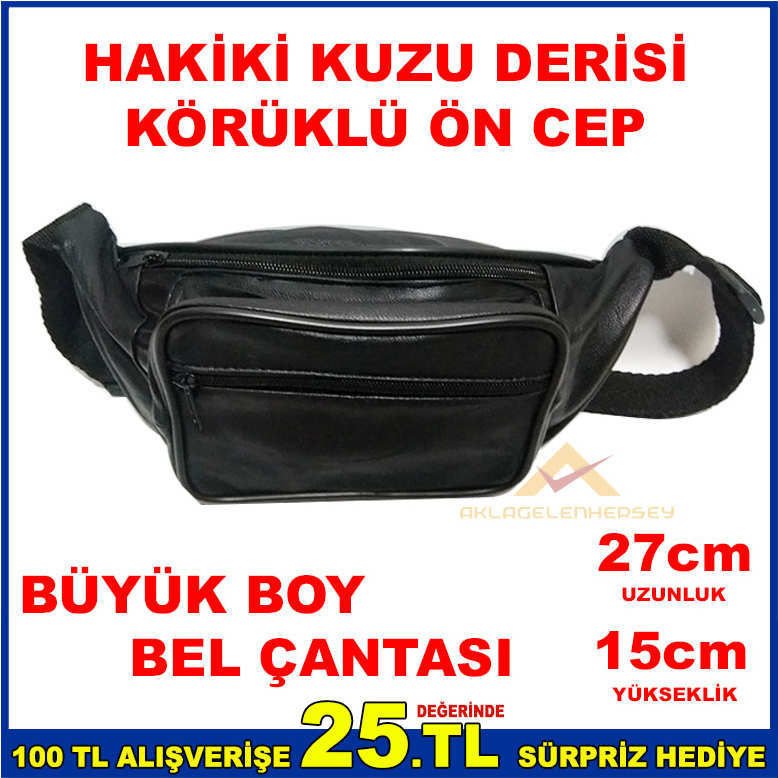 FERMUARLI 4 CEP HAKİKİ DERİ FREEBAG BEL ÇANTASI