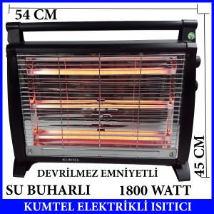 Kumtel Buharlı Soba - KS 2831, 3 çubuklu 1800 watt devrilme emniyetli ısıtıcı