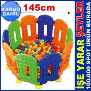 Pratik Kurulum 10 Panelli 145cmØ Çocuk Oyun Çiti Korumalı Top Havuzu Bebekleriniz İçin Güvenli Park