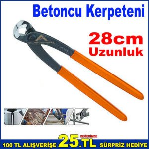 Betoncu Kerpeteni 28cm Uzunluğuna Sahip Oksit Kaplamalı Uzun Boy Demirci Betoncu Pensesi -2