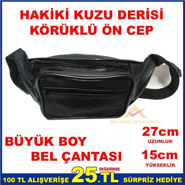 FERMUARLI 4 CEP HAKİKİ DERİ FREEBAG BEL ÇANTASI