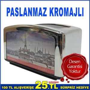 PASLANMAZ KROMAJLI PEÇETELİK MASA ÜSTÜ-MENÜ PENCERELİ