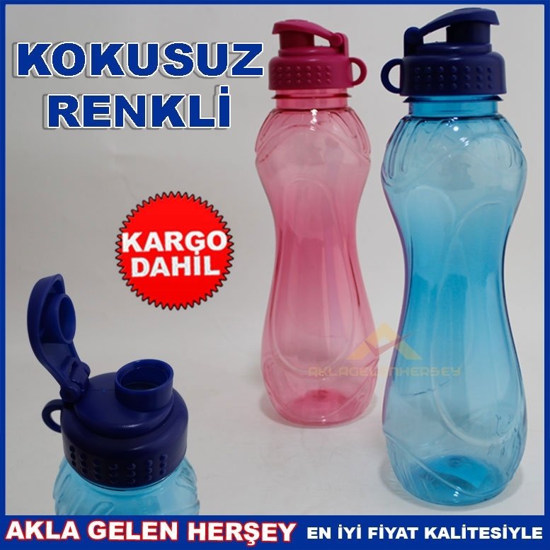 SIZDIRMAZ ÖZEL KAPAKLI ŞEFFAF İÇECEK MATARASI KD