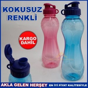 SIZDIRMAZ ÖZEL KAPAKLI ŞEFFAF İÇECEK MATARASI KD