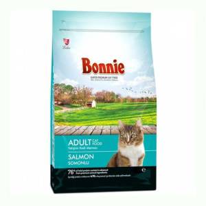 Bonnie Somonlu Ve alabalıklı Yetişkin Kedi maması - Yaş Mama Et Parçacıklı Ve Besin Değeri Yüksek