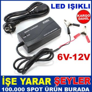 6V-12V KURŞUNASİT AKÜLER İÇİN AKÜ ŞARJ CİHAZI KD