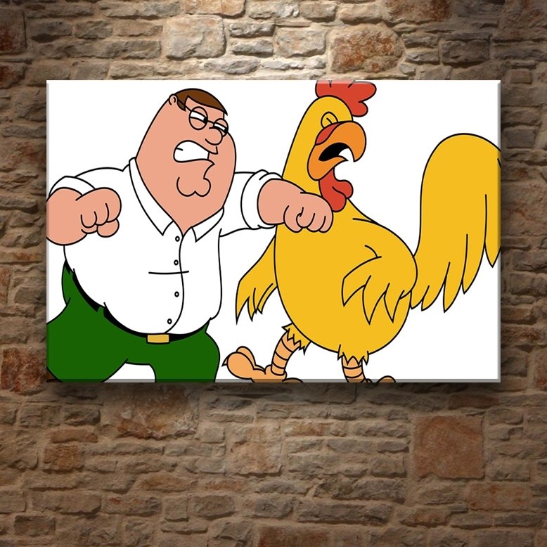 PETER VS ROOSTER 7 değişen ölçü ORİJİNAL KANVAS TABLO