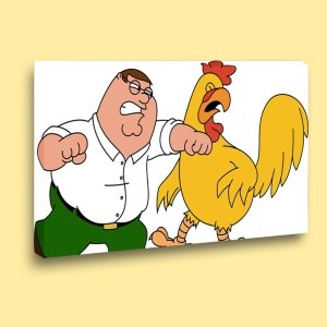 PETER VS ROOSTER 7 değişen ölçü ORİJİNAL KANVAS TABLO