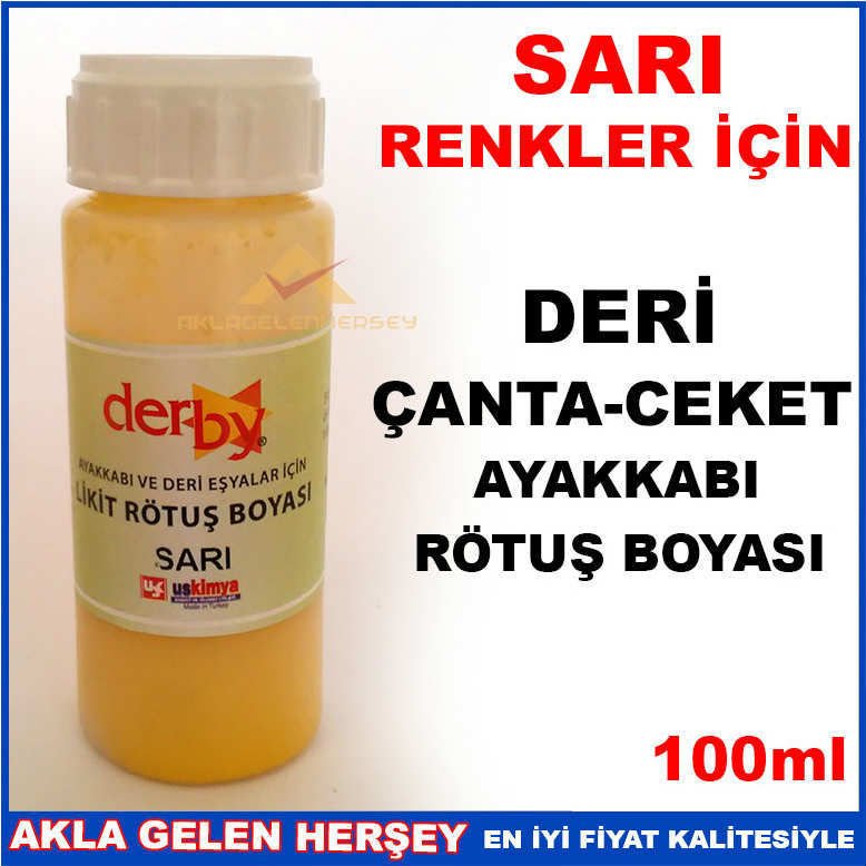 Sarı renk hakiki deri için,çanta,ceket,ayakkabı,döşeme hata kapatıcı rötuş boyası profesyonel ürün