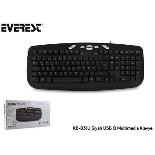 Everest Kablolu Usb Girişli Multimedya Q Klavye Siyah KB-831U