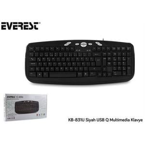 Everest Kablolu Usb Girişli Multimedya Q Klavye Siyah KB-831U