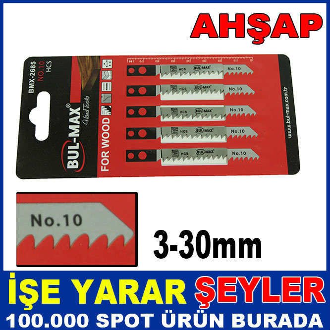 5 ADET HCS NO.10 AHŞAP DEKUPAJ BIÇAK SETİ