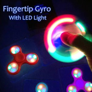 Aç-Kapa Tuşlu Işıklı Stres Çarkı Orjinal Fidget Hand Spinner 2 Mod Işıklı Stres Çarkı Süper Dönüş