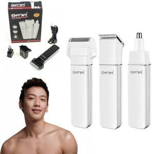 Gemei GM-585 Şarjlı Traş Makinesi 3 Başlıklı Saç,Sakal,Burun,Kulak Yüksek Hassasiyet Tıraş Makinesi