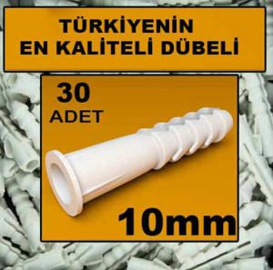 30ad 10mm YÜKSEK KALİTEDE STANDART PLASTİK DÜBEL -2