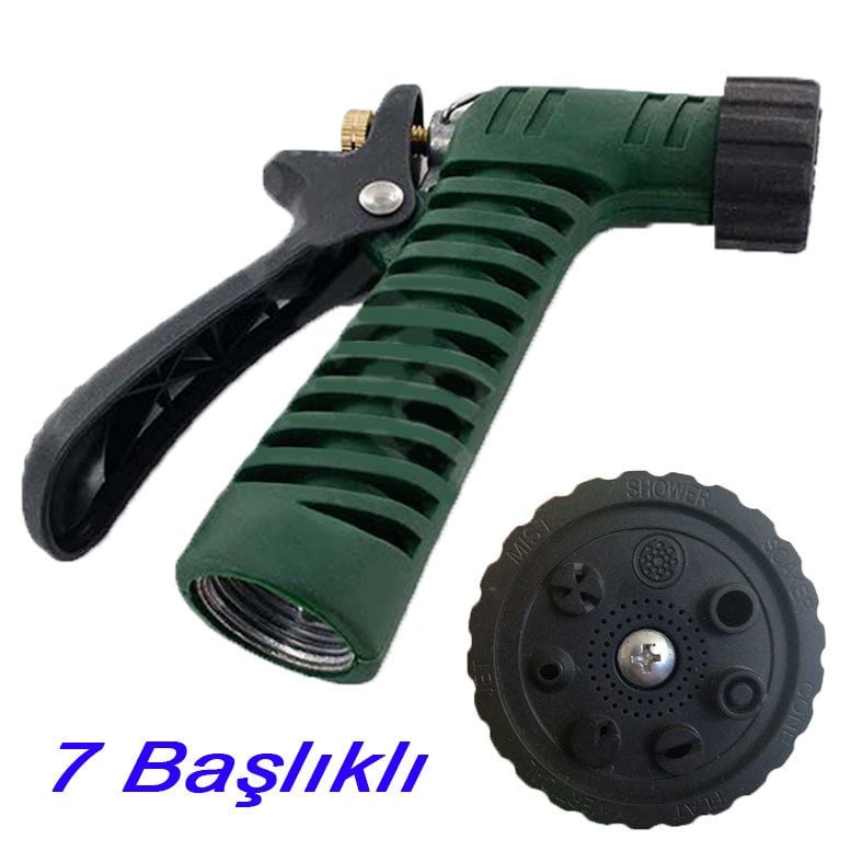 Sürekli sulama tabancası 7 fonksiyonlu tetikli spreyli,yağmurlama sistemli sulama tabancası