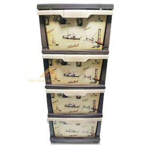 BÜYÜK BOY 4 ÇEKMECELİ İSTANBUL DESENLİ KOMİDİN,nostalji seri=istanbuldan değişik çizimli manzaralar