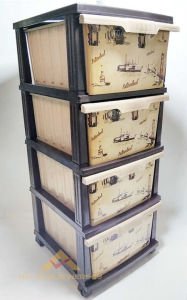 BÜYÜK BOY 4 ÇEKMECELİ İSTANBUL DESENLİ KOMİDİN,nostalji seri=istanbuldan değişik çizimli manzaralar