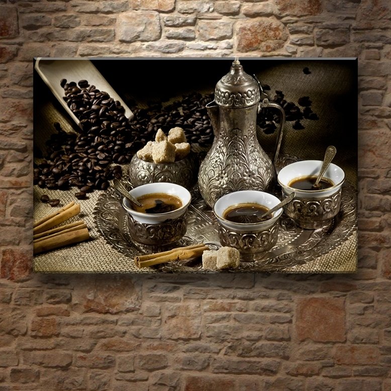 KLASİK KAHVE SERVİSİ 7 değişen ölçü ORİJİNAL KANVAS TABLO