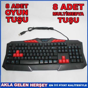 POLYGOLD USB KABLOLU MULTİMEDYA OYUNCU KLAVYESİ