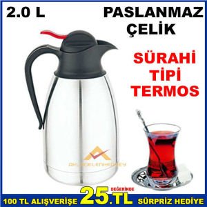 2 LİTRE ÇELİK SÜRAHİ TİPİ PENGUEN MODEL TERMOS