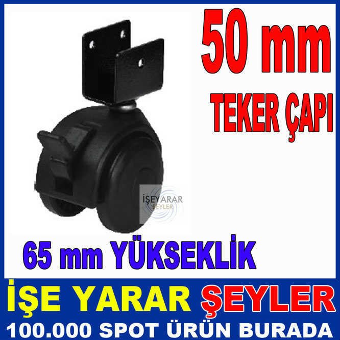 50mm sağlam balata sistem frenli döner tablali 18mm sunta-mdf kanallı çok amaçlı mobilya tekerleği