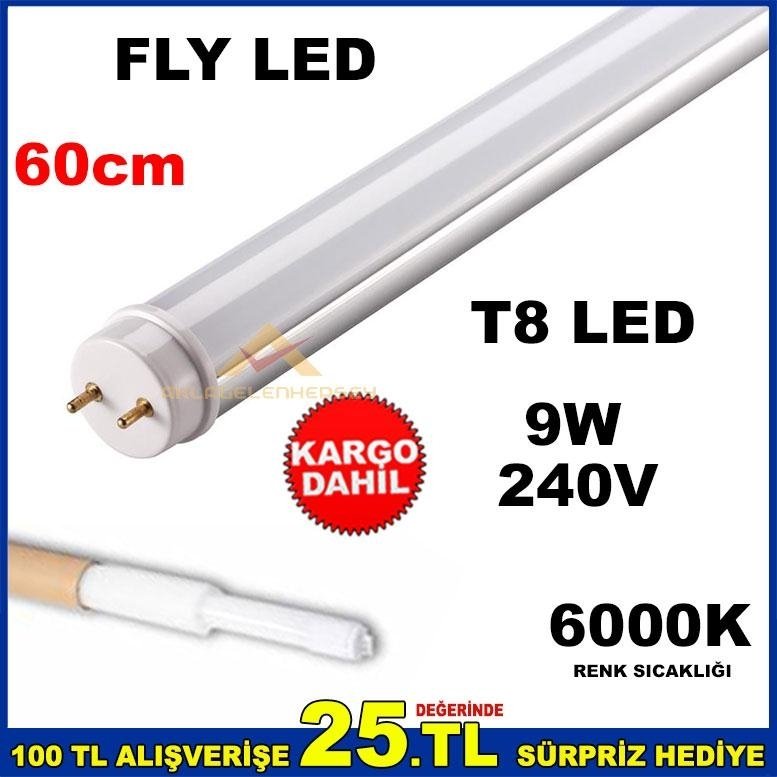 60cm FLY T8LED 9W 6000K BEYAZ FLORESAN LED CAM
