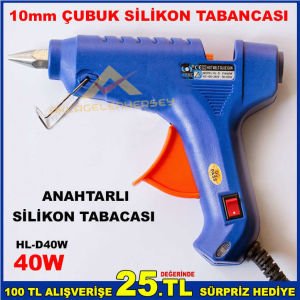 10mm ANAHTARLI SICAK ÇUBUK SİLİKON TABANCASI 40W