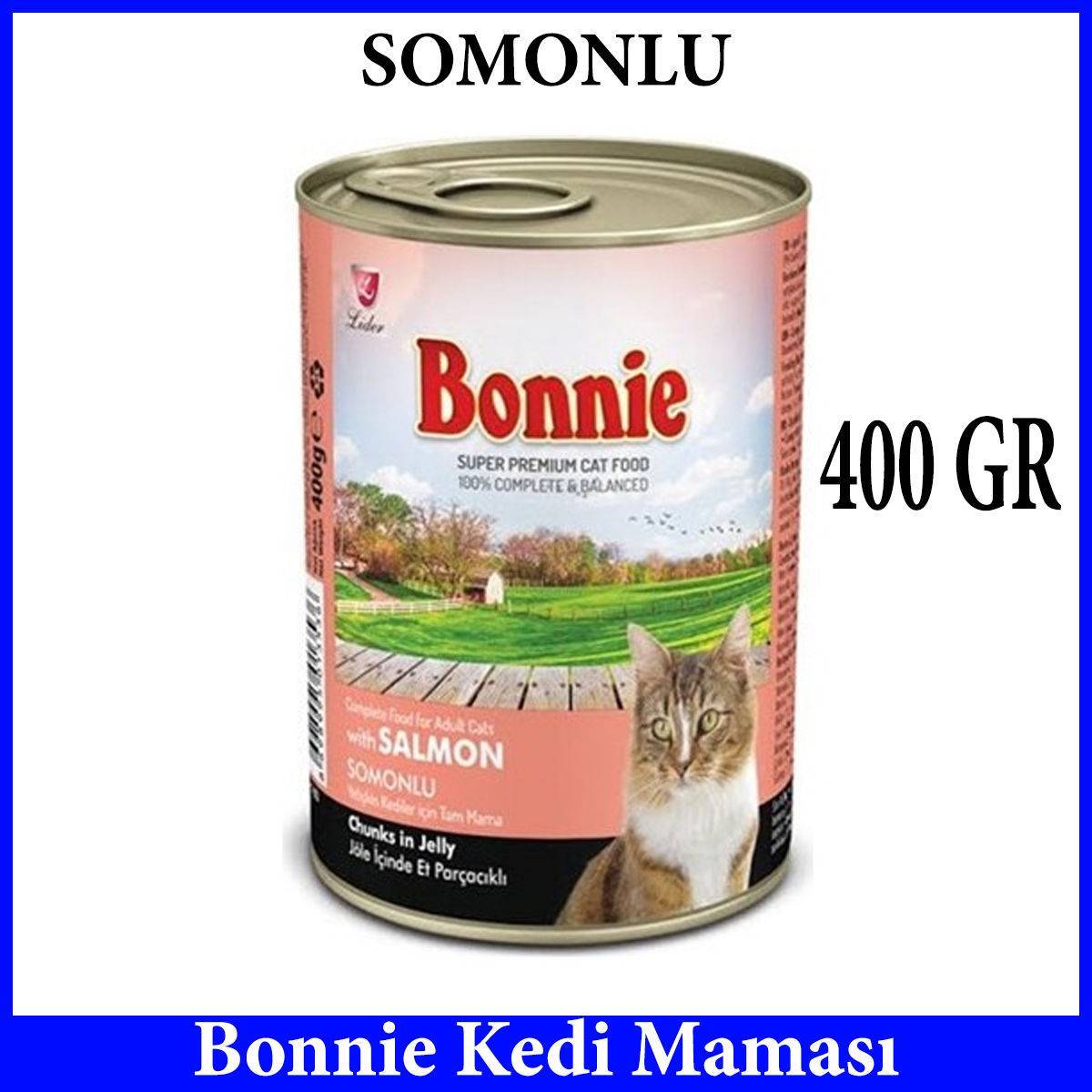Bonnie Somonlu Yetişkin Kedi Maması 1.5 kgBonnie Dana Etli Ve Cİğerlerli yetişkin kedi maması - Yaş mma et parçacıklı besin değeri yüksek
