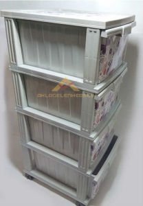 BÜYÜK BOY 4 ÇEKMECELİ KELEBEK DESENLİ KOMİDİN