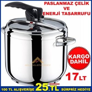 17litre ÇİFT VENTİLLİ GÜVENLİK SİSTEMLİ İNDÜKSİYON KAPSÜL TABANLI