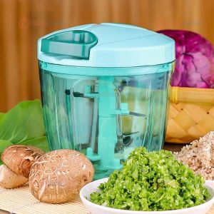 Büyük boy ipli el rondosu,5 bıçaklı kilitli kapak,geniş hazneli ip çekmeli soğan rondosu doğrayıcı