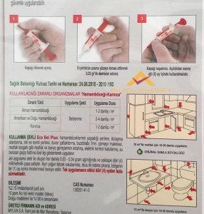 HAMAMBÖCEĞİ ve KARINCA İÇİN İNSEKTİSİT ECO JEL