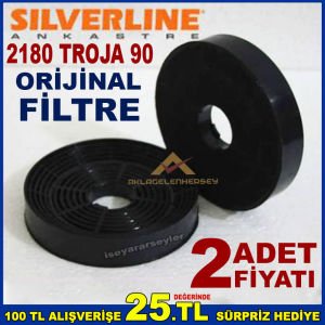 SILVERLINE 2180 TROJA 90 ANKASTRE DAVLUMBAZ FİLTRESİ SILVERLINE 2180 TROJA 90 KARBON FİLTRE