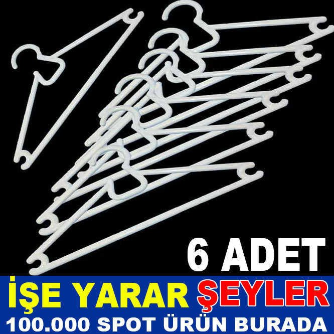 6 ADET PLASTİK ÇOCUK ELBİSE ASKI SETİ 28cm