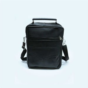 Gerçek Deriden Üretilmiş Omuz Askılı ve Kulplu 5 Cepli Büyük Boy Unisex Dikey El Çantası