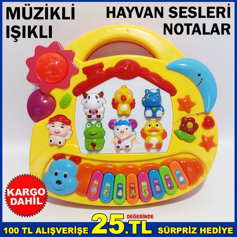 HAYVAN SESİYLE NOTA ÖĞRETİCİ TÜRKÇE SESLİ PİYANO