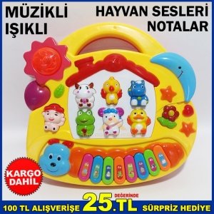 HAYVAN SESİYLE NOTA ÖĞRETİCİ TÜRKÇE SESLİ PİYANO