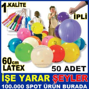 PUNCHBALL İPLİ 50 ADET Ø60cm DEV BALON