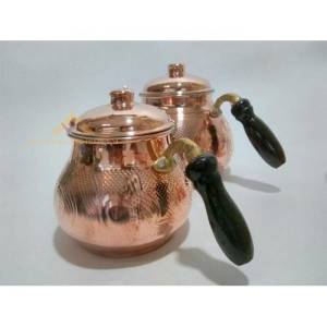 Balkon Sefası Çay Seti Bakir Kömür Ocağı ile Birlikte Büyük Boy Balkon Sefasi Bakir Çaydanlik Seti