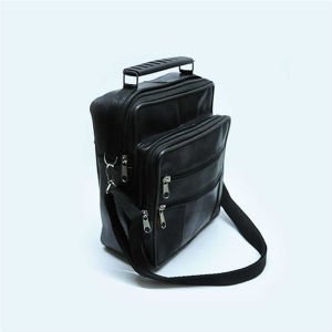 Gerçek Deriden Üretilmiş Omuz Askılı ve Kulplu 5 Cepli Büyük Boy Unisex Dikey El Çantası