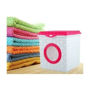 Plastik Malzemeden Dekoratif Saklama Kabı Deterjanlık Hasır Makine Kare