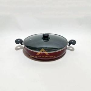 Büyük Boy Teflon Tencere Teflon Kaşığı Hediyeli 32cm Cam Kapaklı Yanmaz Yapışmaz Teflon Tencere