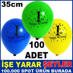 HAPPY BİRTHDAY BASKILI RENGARENK 100 ADET BALON